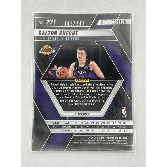 2024-25 Panini Mosaic - City Edition Dalton Knecht #271 Orange Mosaic Prizm /249 - Picture 2 of 2